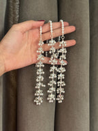 Silver Kundan bindi and earrings set bundle