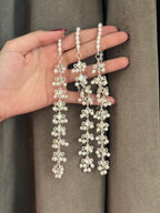 Silver Kundan bindi and earrings set bundle