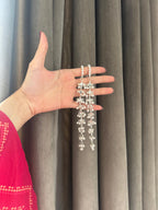 Sheesha Kundan Lari Earrings Silver