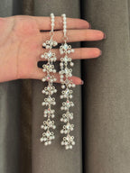 Sheesha Kundan Lari Earrings Silver