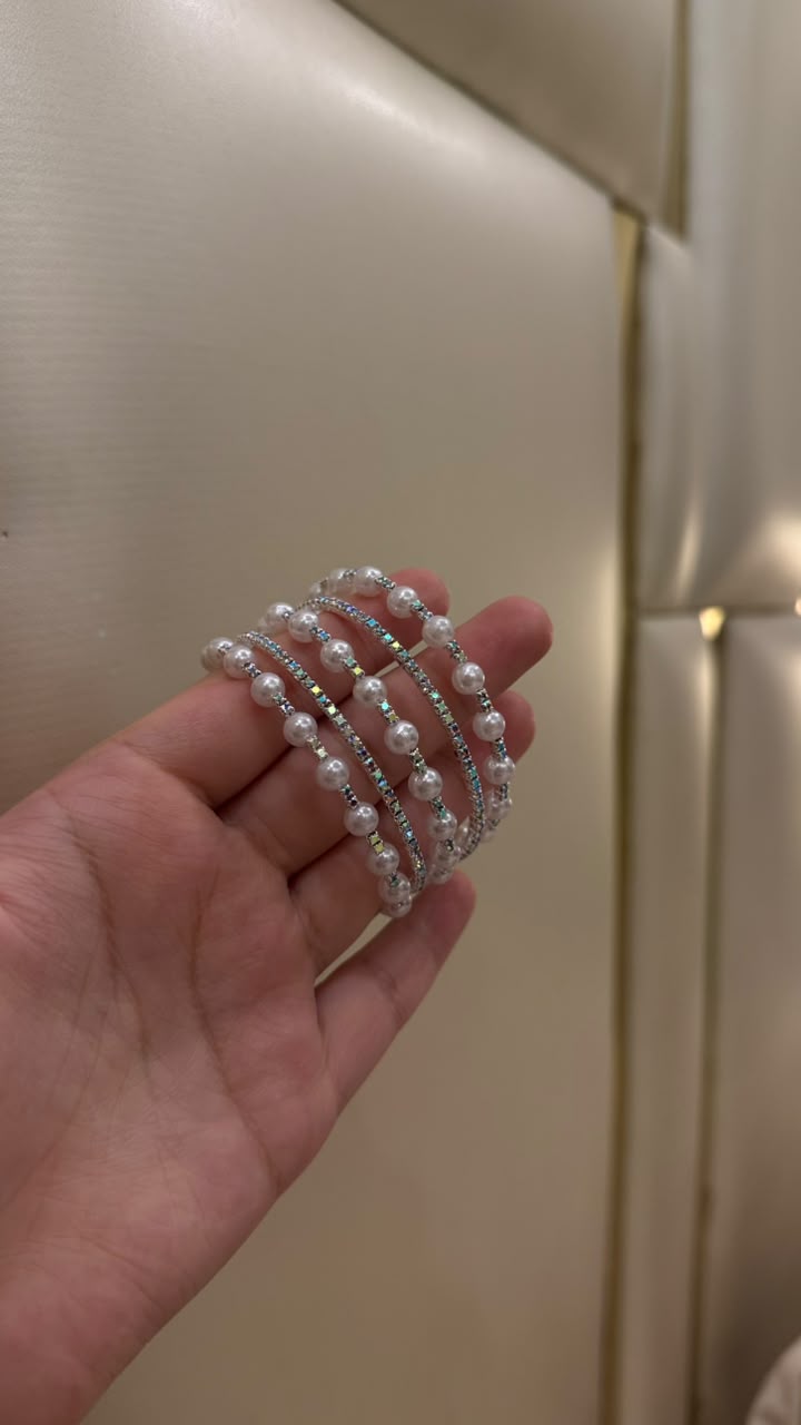 Pearl bangles silver (kids collection)