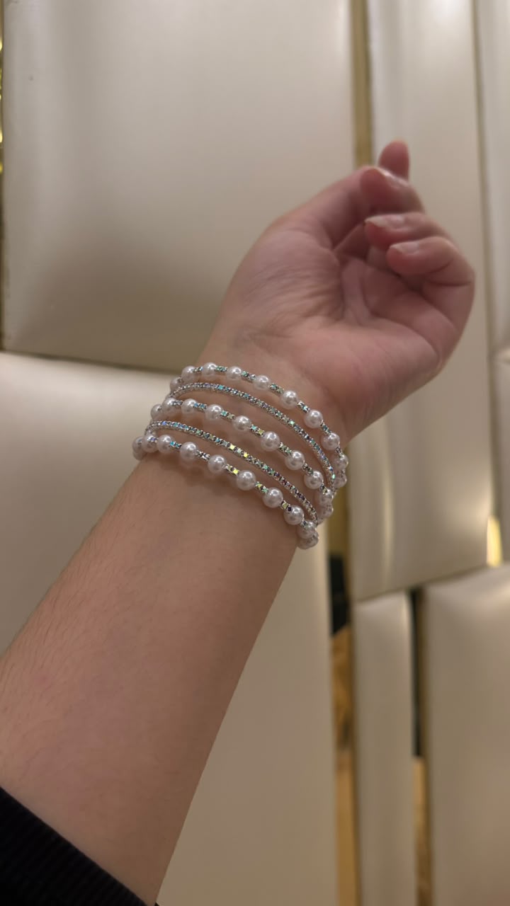 Pearl bangles silver (kids collection)