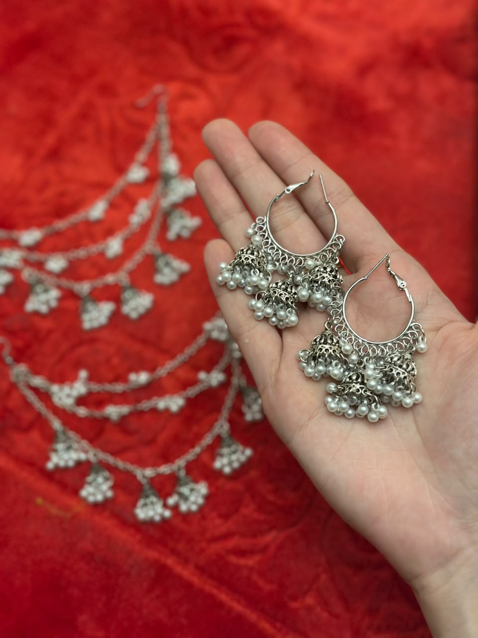 jhumkoun wali bali with saharay (bundle)