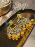 Nilofer Earrings - Yellow and silver