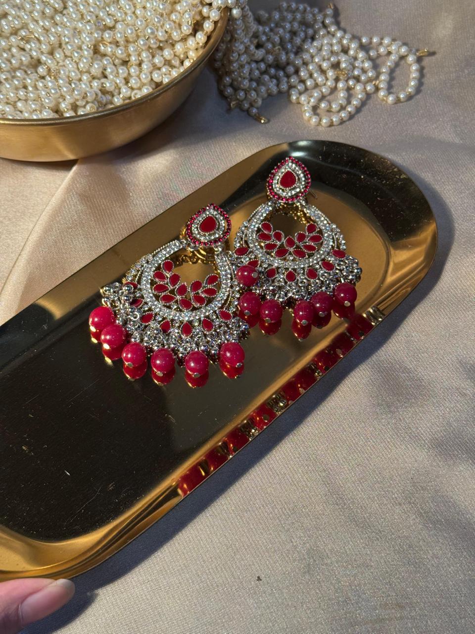 Nilofer Earrings - maroon
