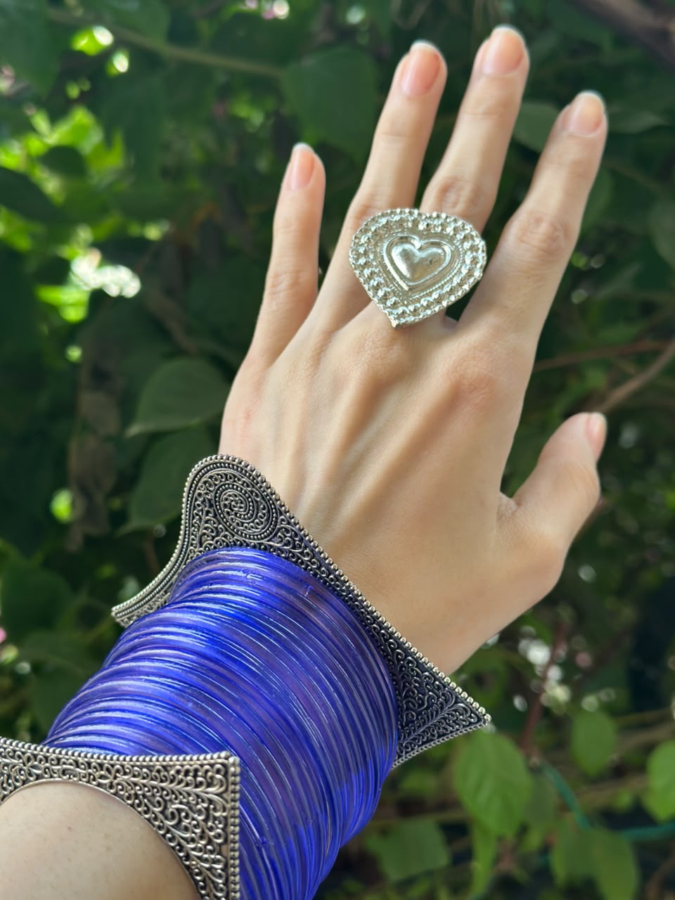 Blue bangles with chakoor bangle bundle
