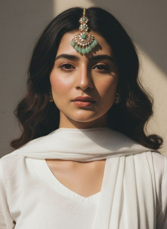 kundan Rani bindiya - Light Blue