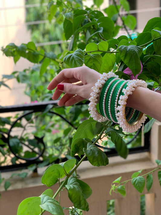 Moti and velvet set - Green