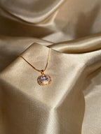 Royal Oval Necklace (Rose Gold - Purple)