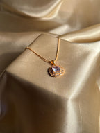 Royal Oval Necklace (Rose Gold - Purple)