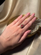 Droplet Ring Gold - Red