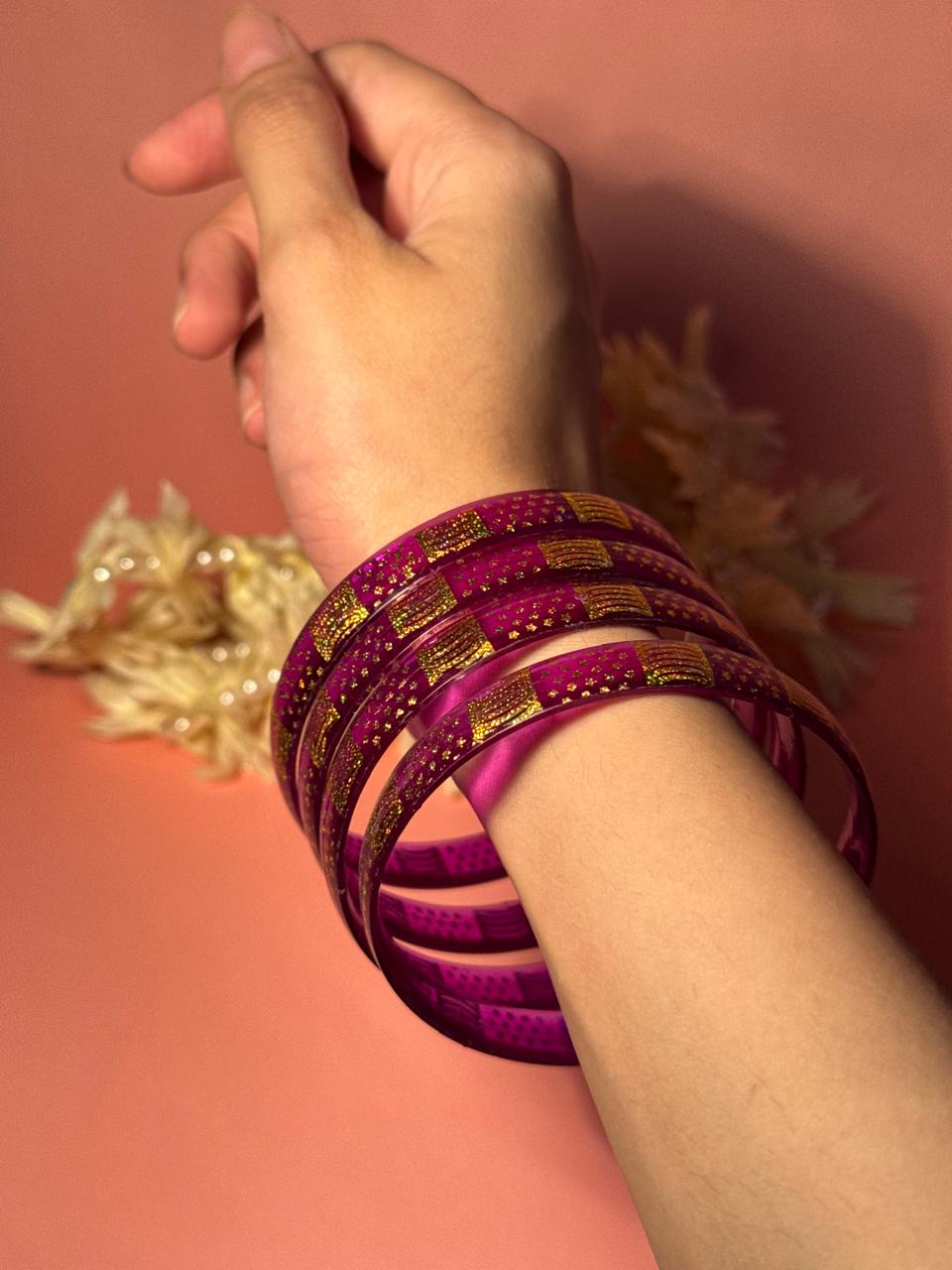 Pop Petal Bangles - Purple
