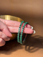 Luna bangles Silver - Green  (kids collection)