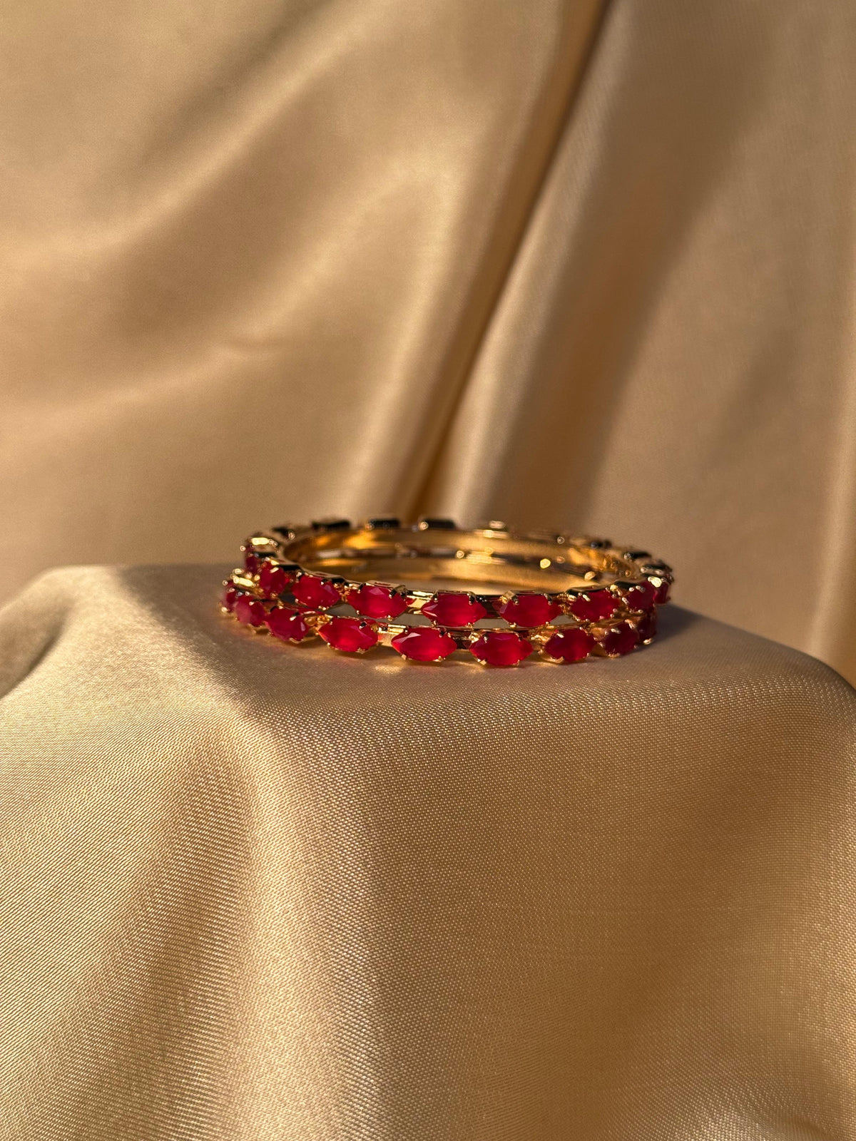 Beaded bangles Gold - Red (kids collection)
