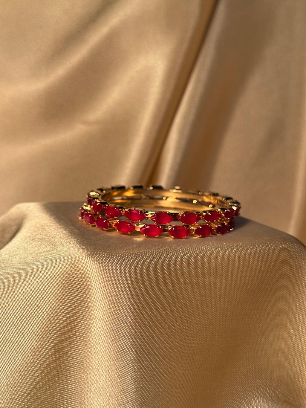 Beaded bangles Gold - Red (kids collection)