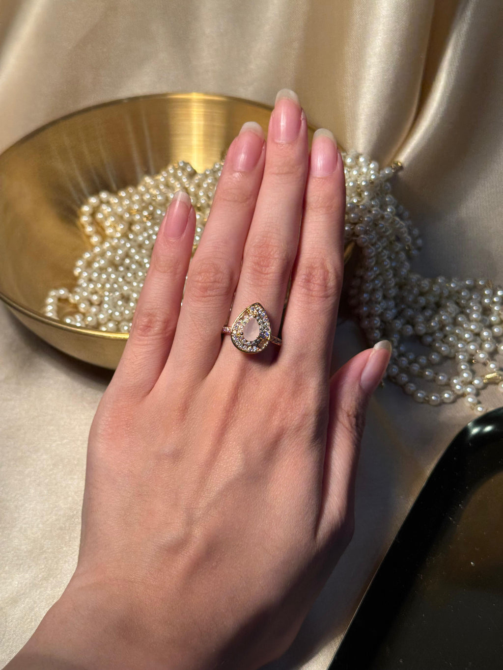 Droplet Ring Gold - Pink