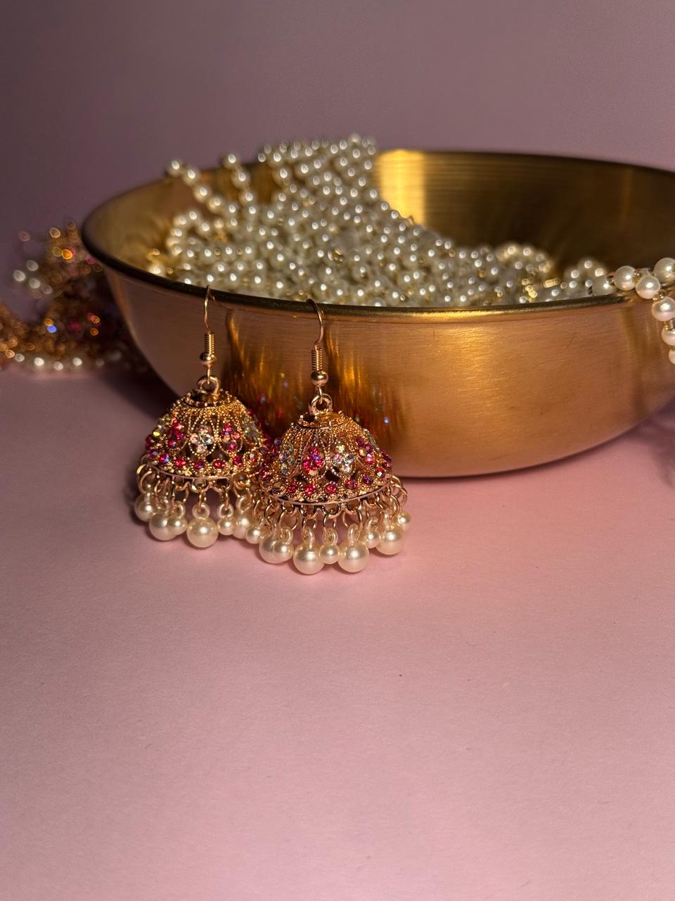 Meena karri antique Earrings - Red Holographic