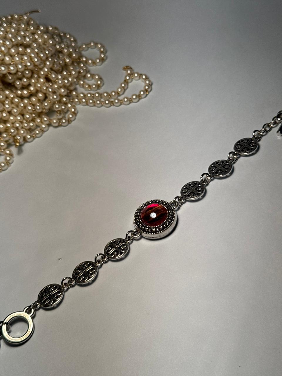 Halo Gem Bracelet - Red