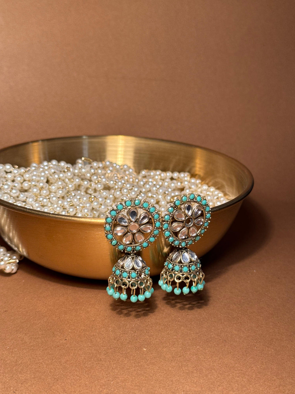 Zaria gold earrings - Blue