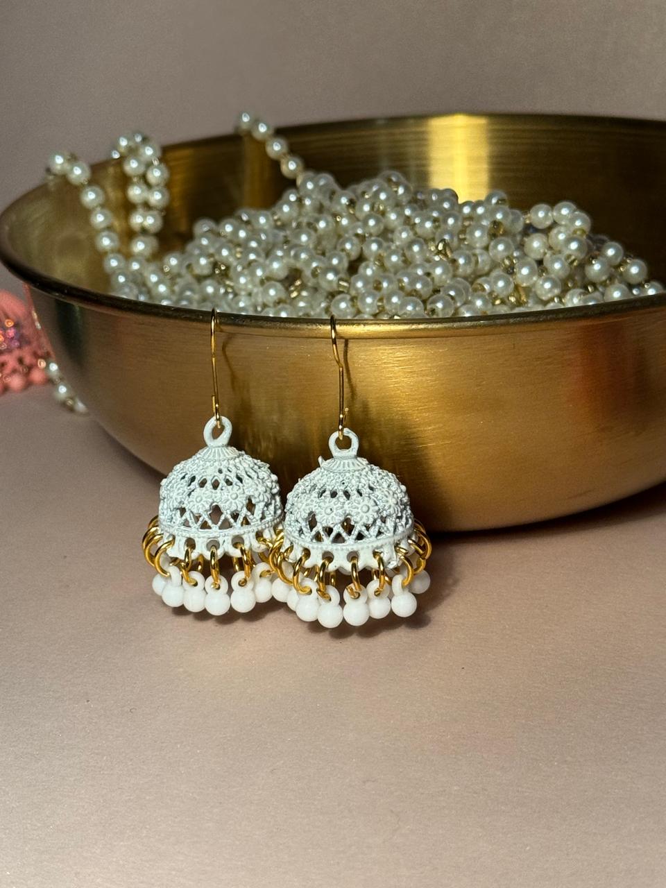 Ruhi jhumki - White