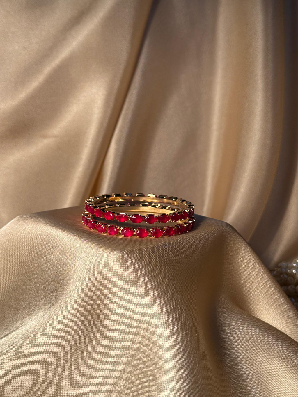 Glimmer bangles Gold - Red (kids collection)