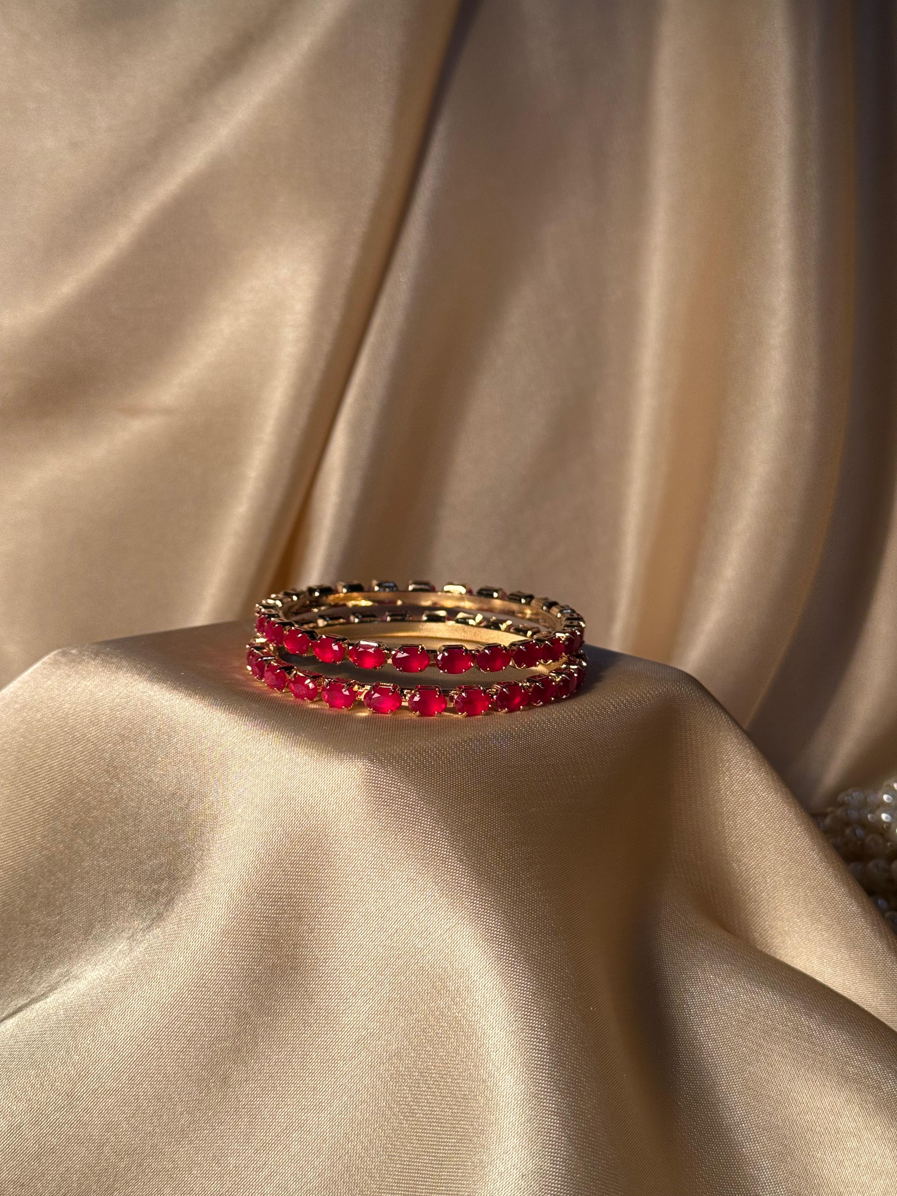 Glimmer bangles Gold - Red (kids collection)