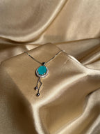 Oval Necklace Silver (Green)