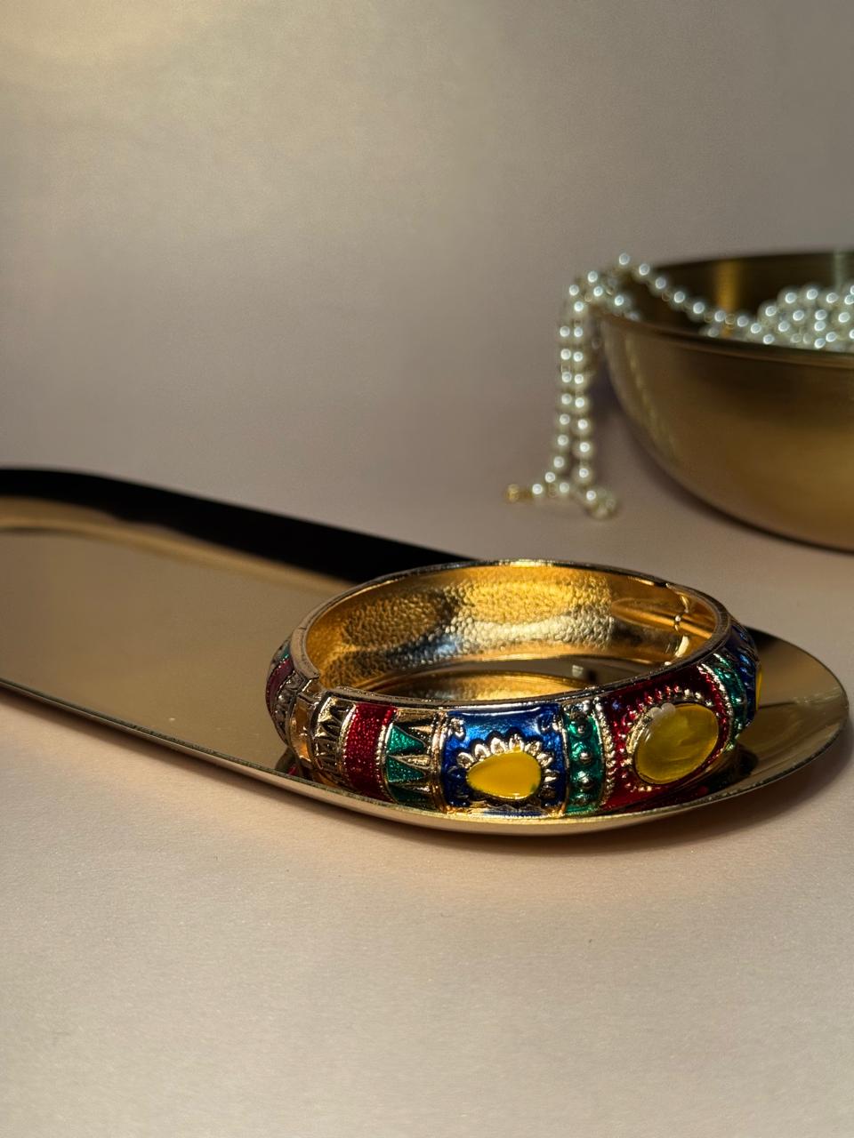 Rangeen Cuff (bracelet) - Yellow & Blue
