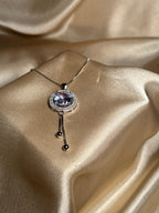 Round Pendant Necklace (Purple)