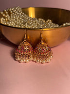 Meena karri antique Earrings - Red Holographic