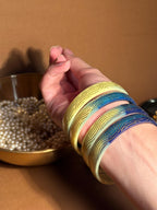 Two shade bangle - Yellow n Dark Green