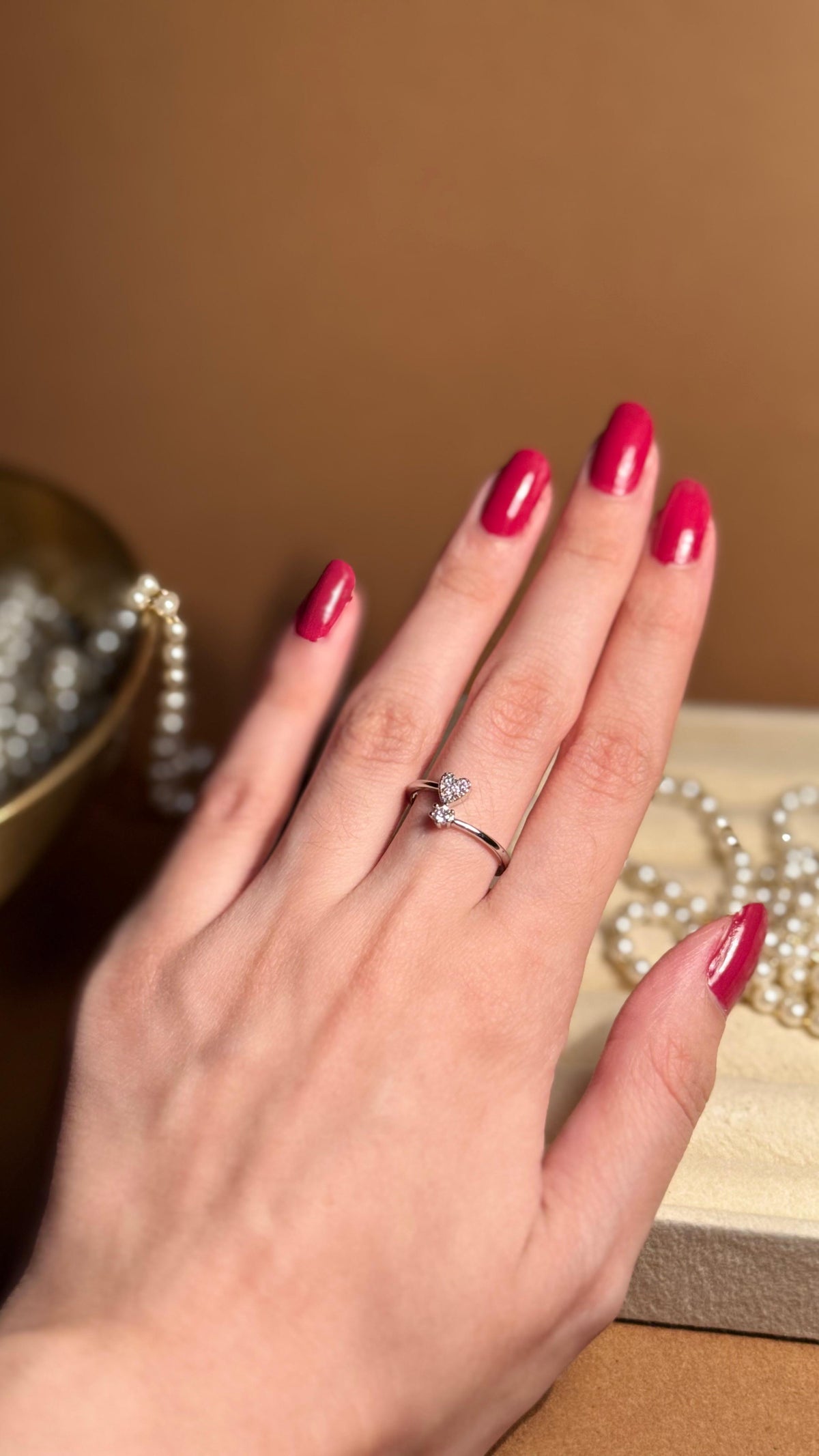 Heart silver ring