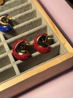 Gem hoops - Holographic - Red