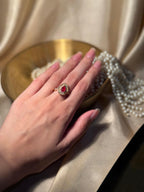 Droplet Ring Gold - Red