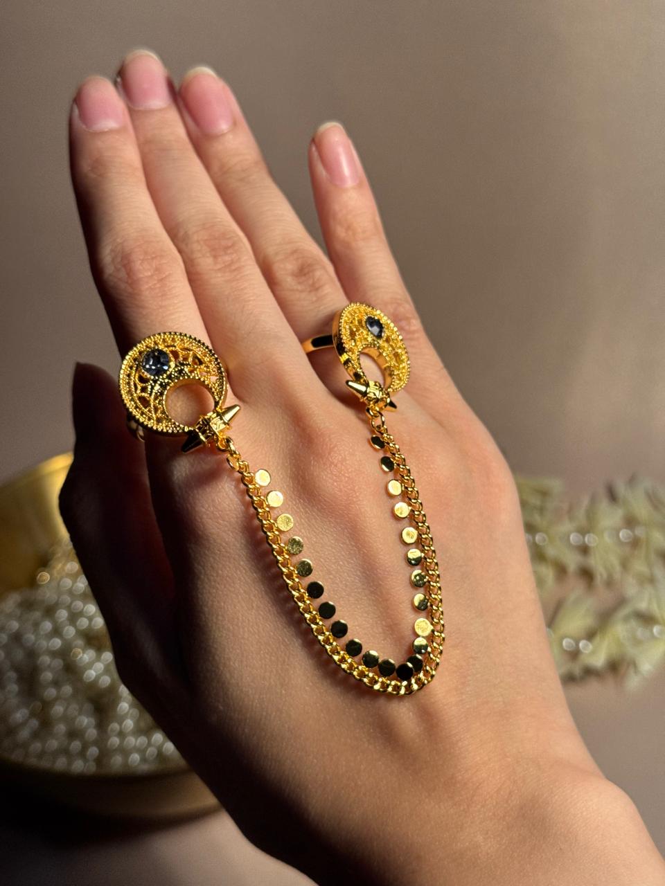 Moon Sona Double Ring - Grey