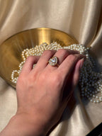 Droplet Ring Gold - White