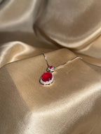 Red double oval necklace