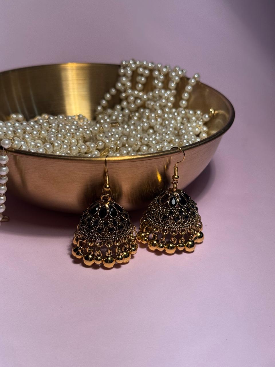 Meena karri antique Earrings - Black