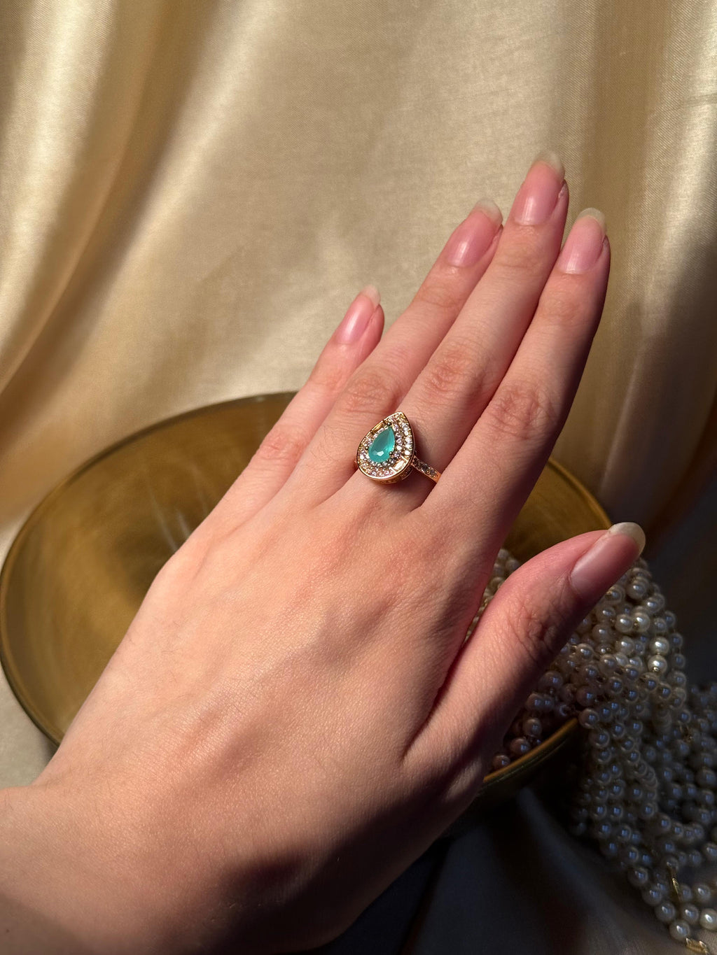 Droplet Ring Gold - Turquoise