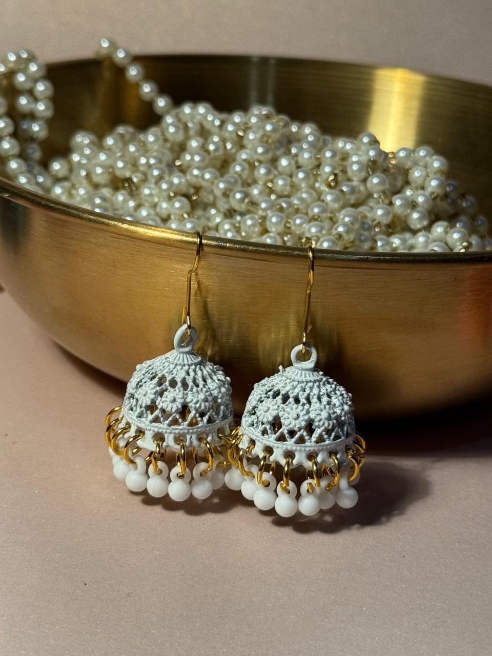 Ruhi jhumki - White