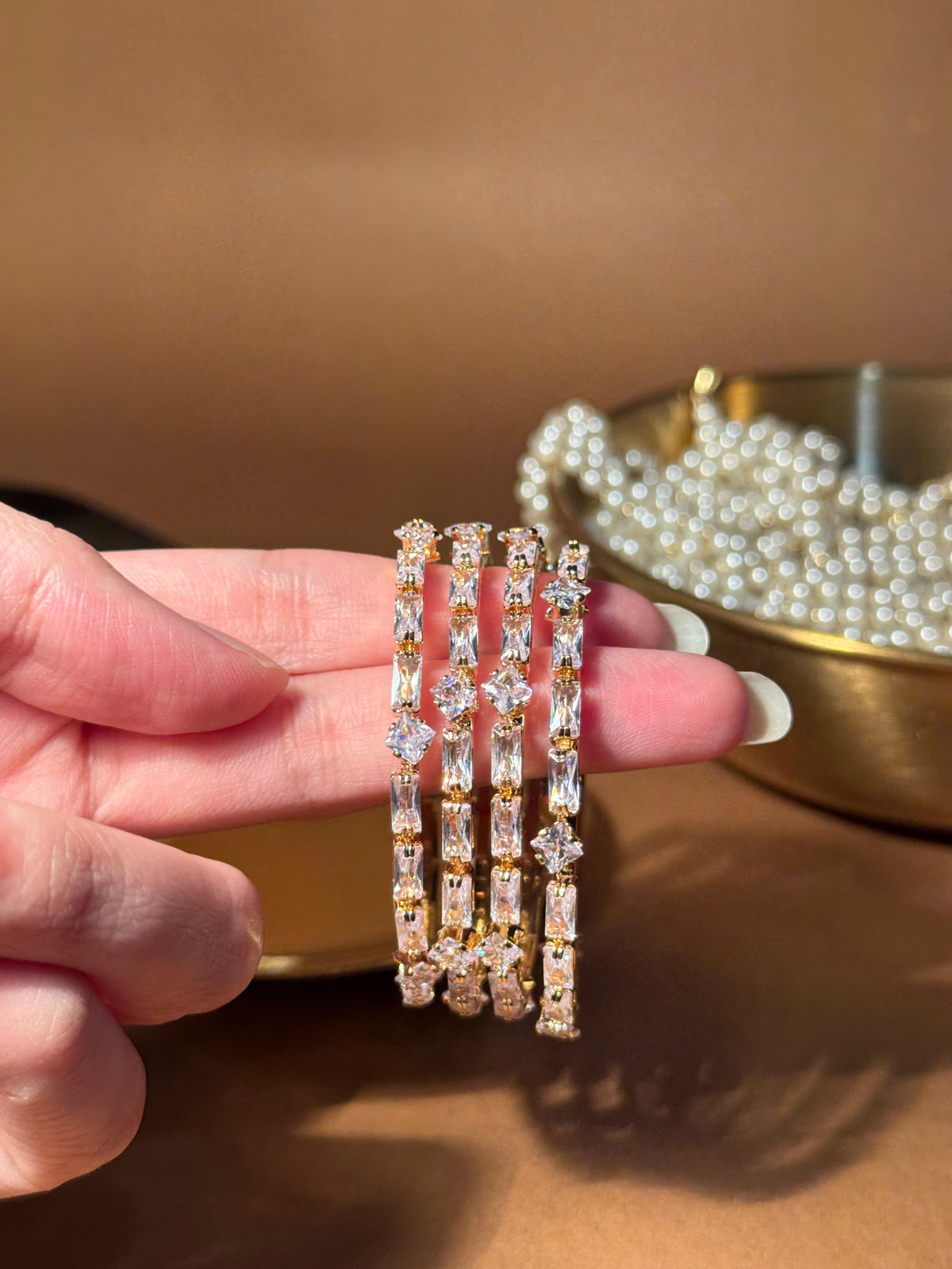 Noor bangles Gold - white (kids collection)