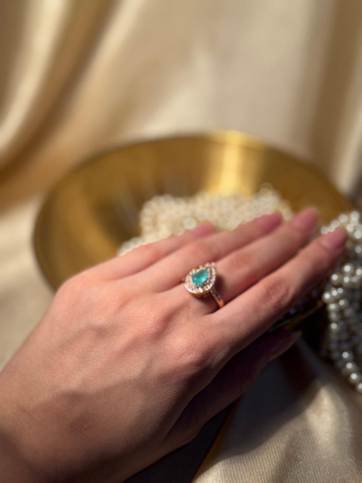 Droplet Ring Gold - Turquoise