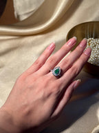 Droplet Ring silver - Green