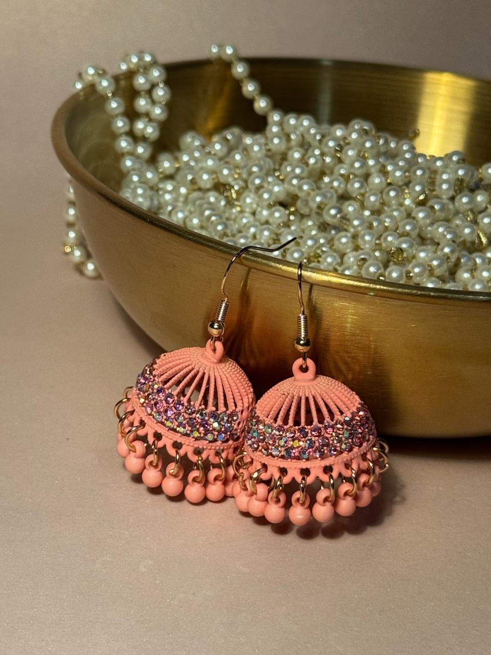 Matt jhumki heer - Light Pink
