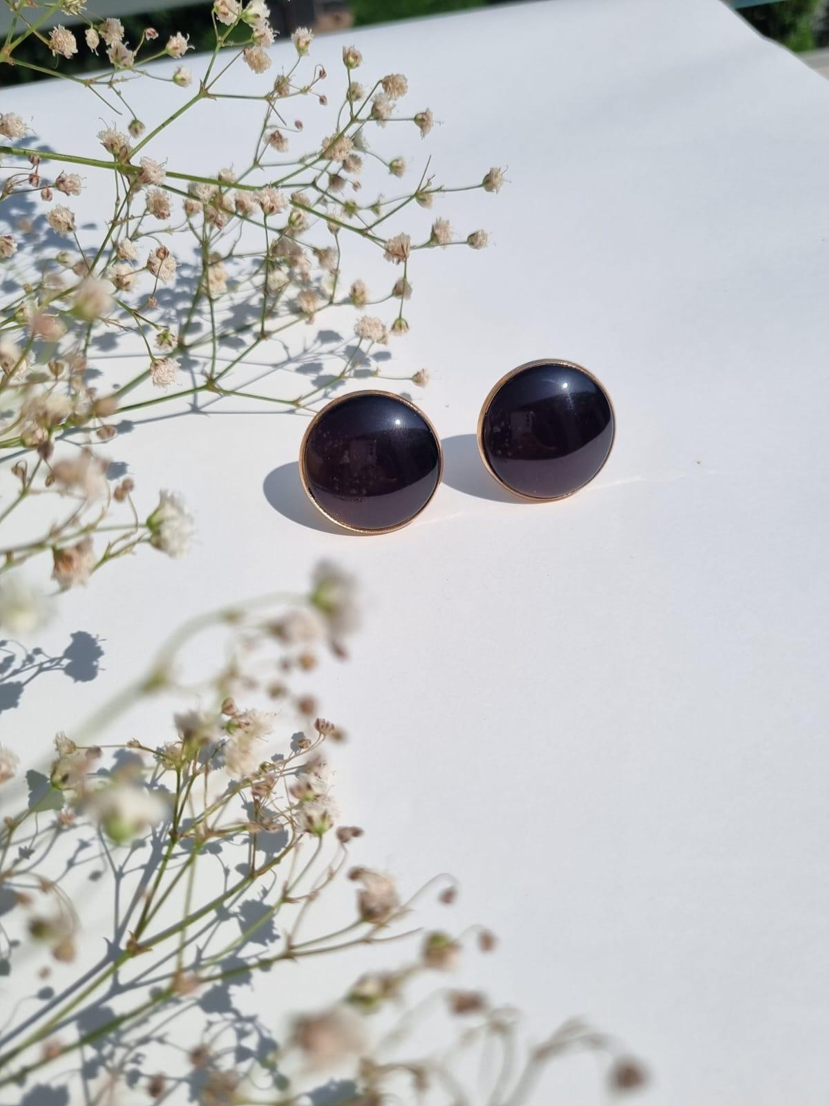 Summer breeze round earrings (Black)
