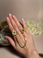 Rani Sona Double Ring - Green