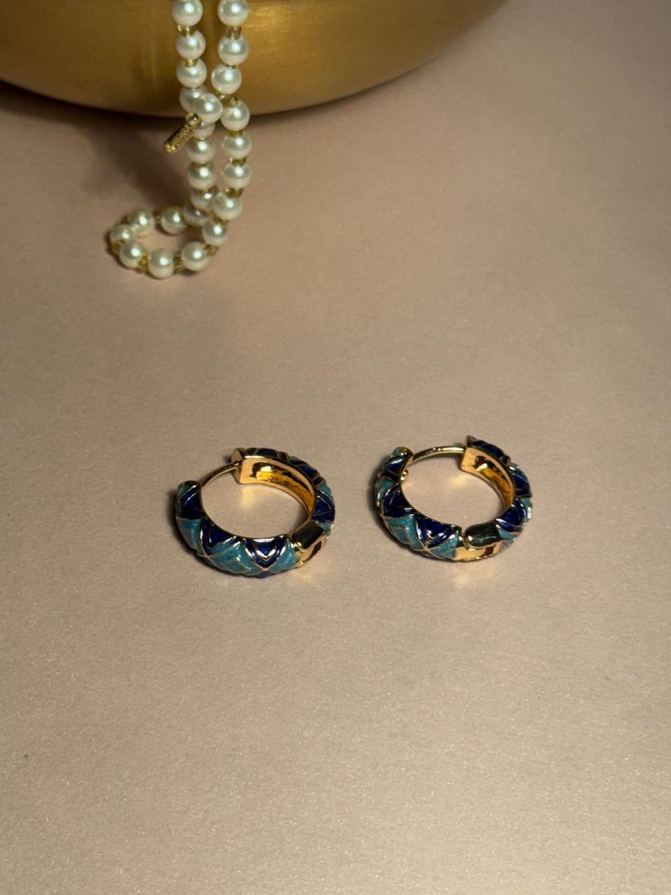 Enamel Hoops - Blue