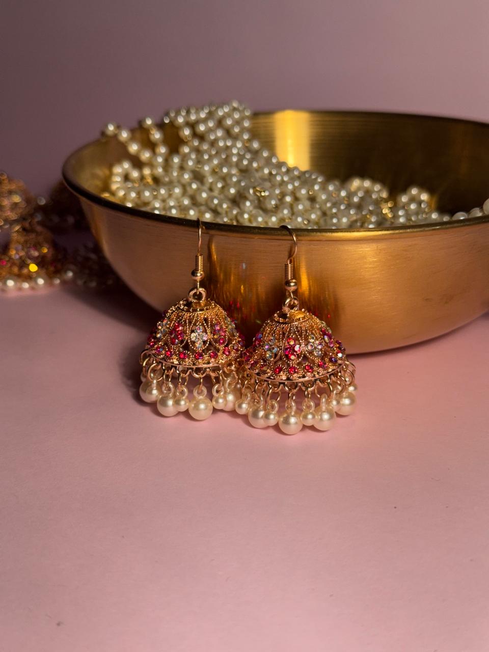 Meena karri antique Earrings - Red Holographic
