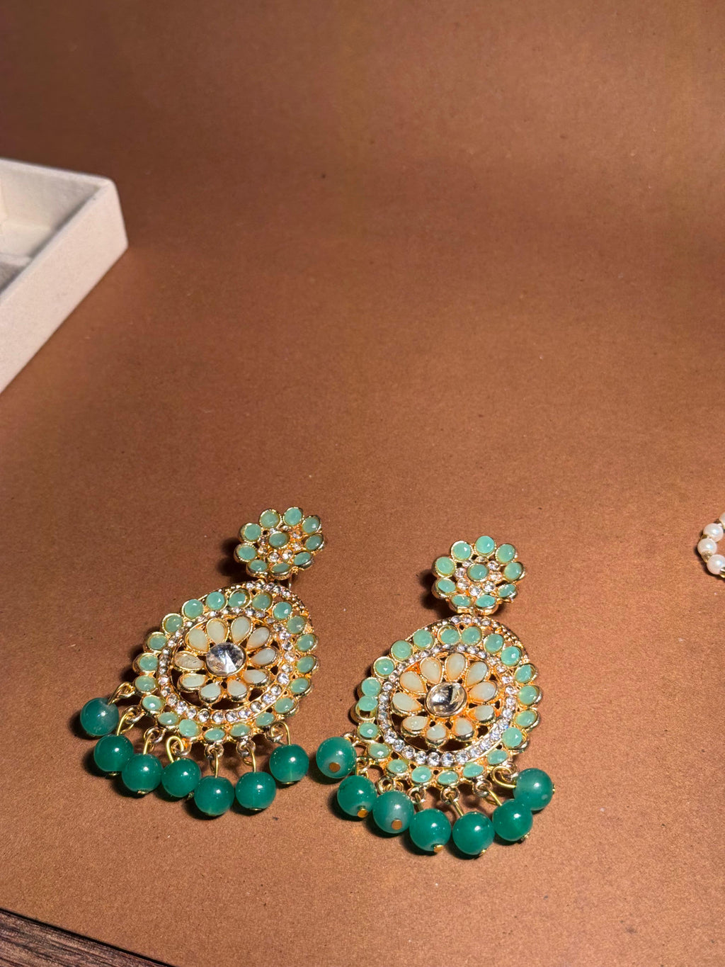 Sarah Jhumkay Gold - Green