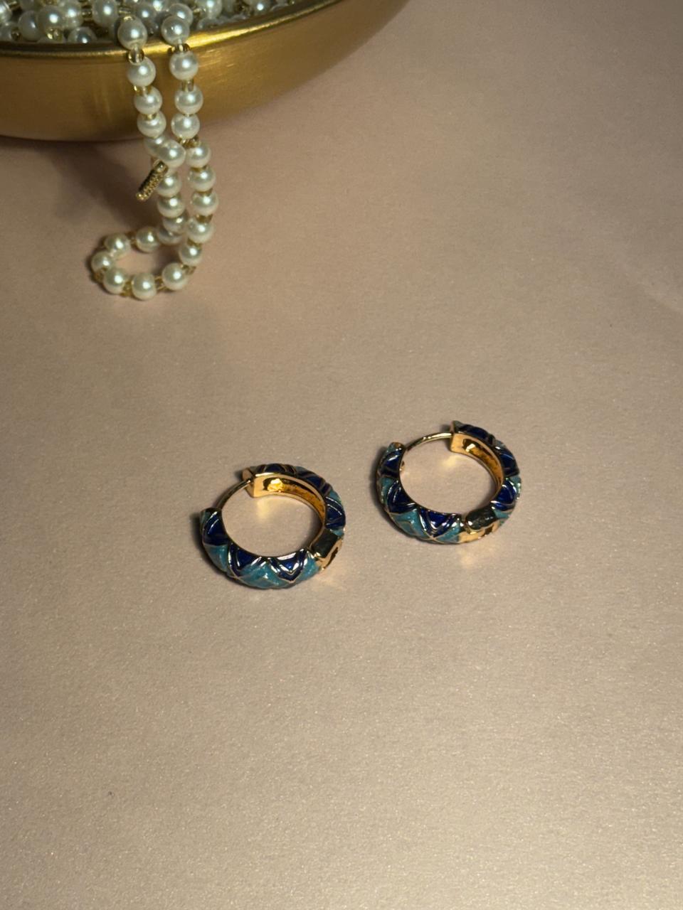 Enamel Hoops - Blue